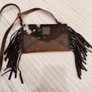 STS Ranchwear Two-Tone Fringe Crossbody Bag